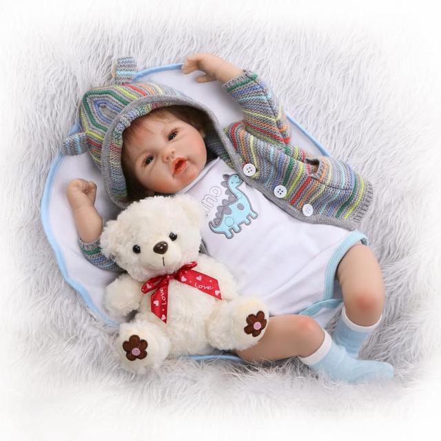 Bebe Silicone reborn realista 50cm Reborn Baby bly Doll kids Playmate Gift  For chil new year